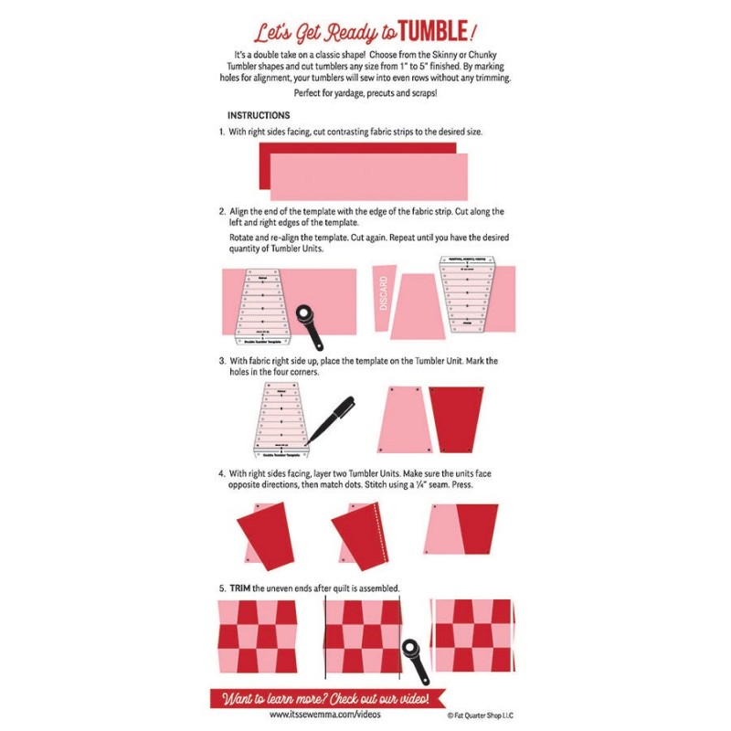 It's Sew Emma, Double Tumbler - Template Patchwork Doppio Bicchiere It's Sew Emma - 4
