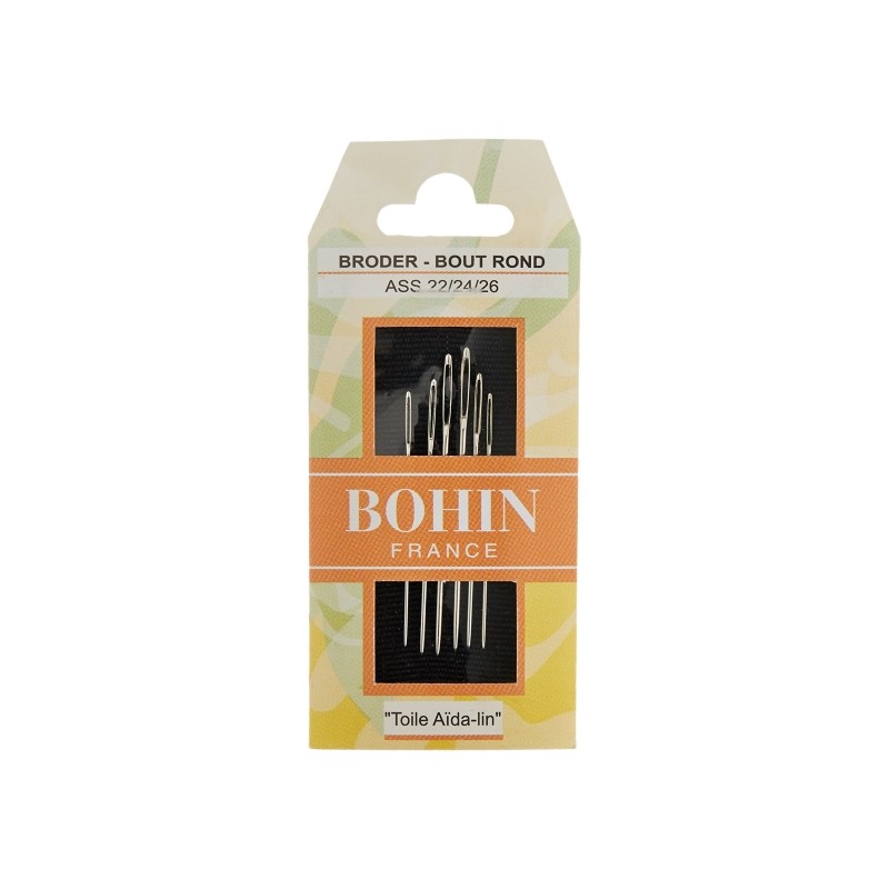 Bohin, Aghi Embroidery da Ricamo con Punta Arrotondata A42F per Ricamare su Lino, Tela, Tela Aida n22/24/26 - 6pz Bohin - 1