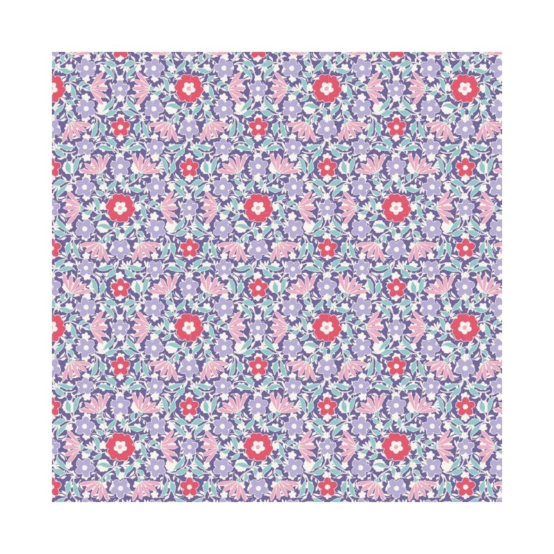 Tilda 110 Bon Voyage Allison Blue, Tessuto piccoli Fiori su Blu Tilda Fabrics - 1
