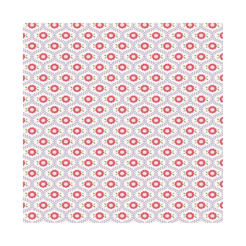 Tilda 110 Bon Voyage Elsie Blue, Tessuto piccoli Fiori su Blu Tilda Fabrics - 1
