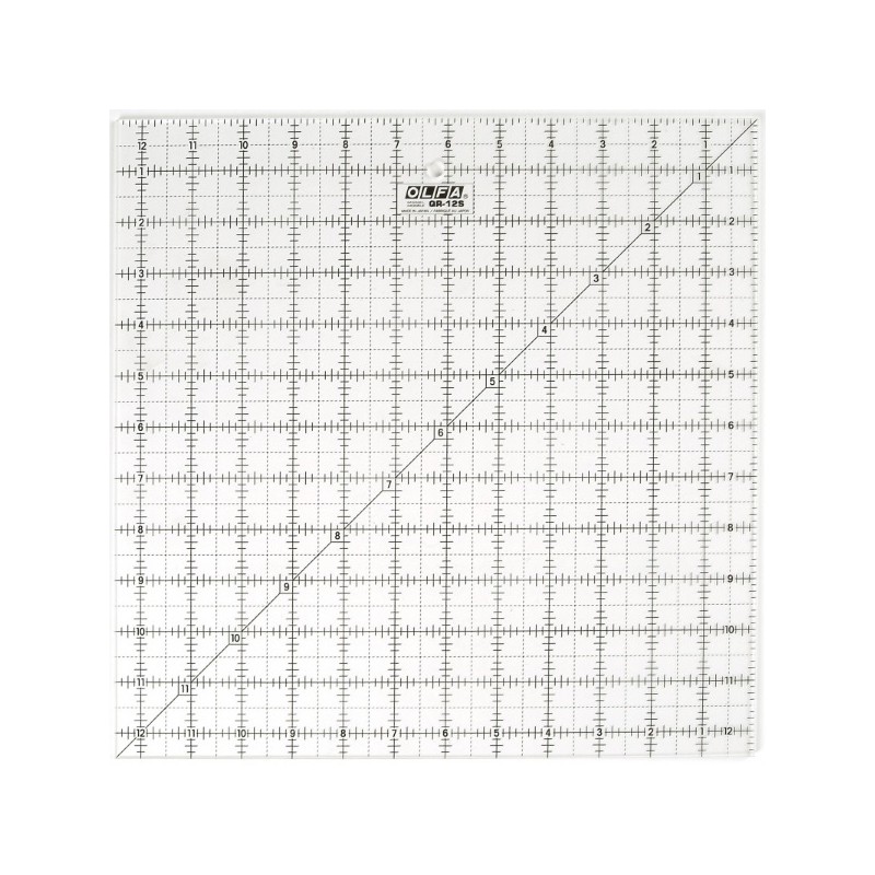 OLFA Righello Patchwork Quadrato 12.5 x 12.5 pollici - Non Slip, Frosted Olfa - 1
