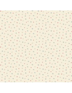 Henry Glass, Tealicious by Anni Downs - Tessuto Crema con piccoli Quadrati e Puntini - 110cm Henry Glass - 1