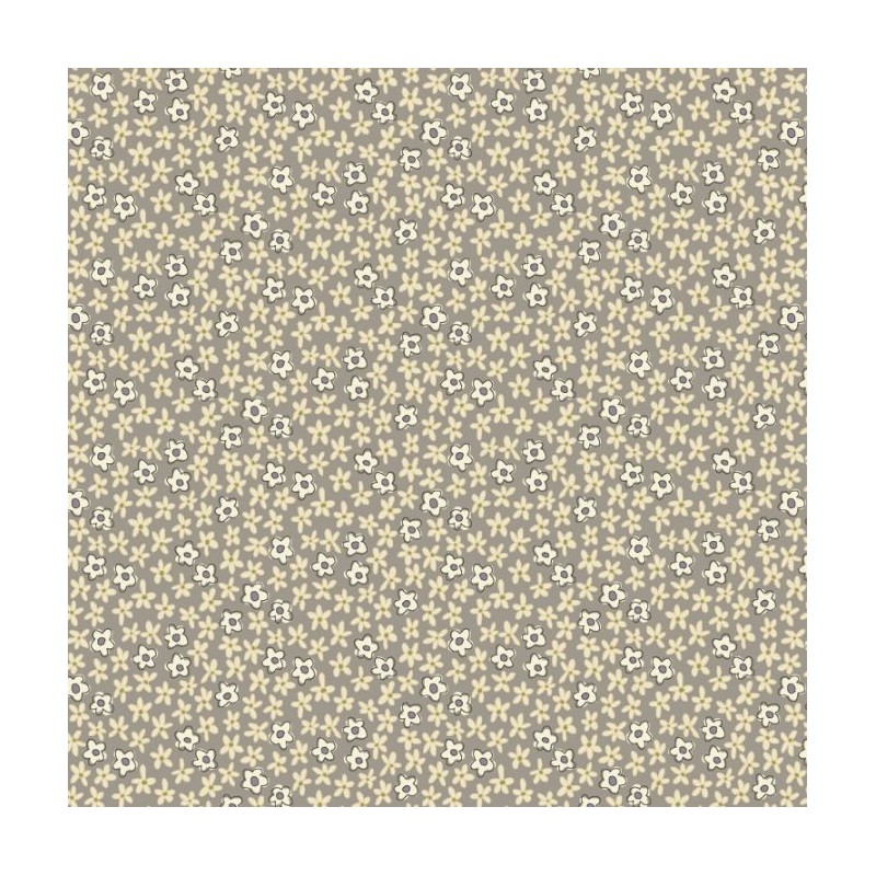 Henry Glass, Tealicious by Anni Downs - Tessuto Grigio con piccole Margherite - 110cm Henry Glass - 1