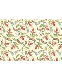 Lecien Madame Fleur by Jera Brandvig, tessuto bianco panna con fiori e foglie Lecien Corporation - 1