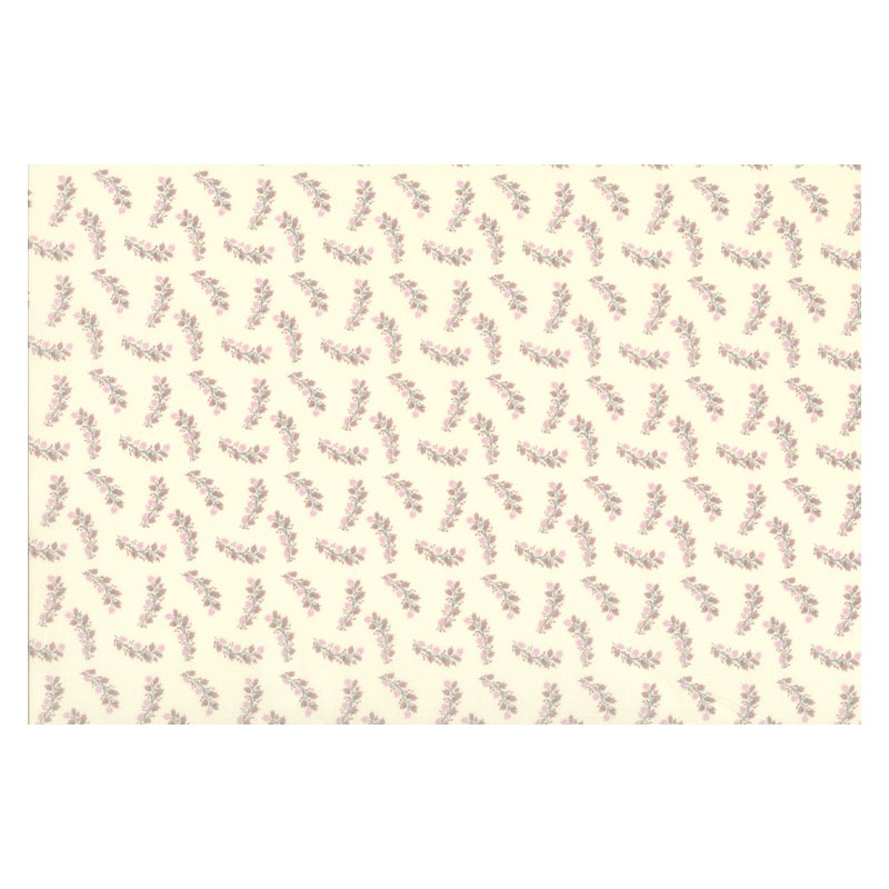 Lecien Madame Fleur by Jera Brandvig, tessuto bianco panna con rami di rose Lecien Corporation - 1