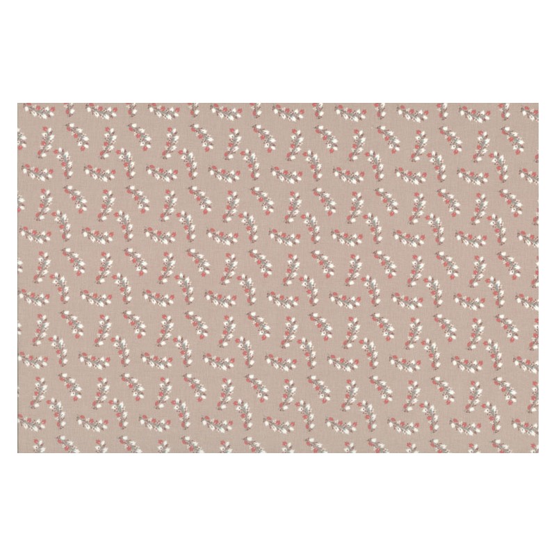 Lecien Madame Fleur by Jera Brandvig, tessuto tortora con rami di rose Lecien Corporation - 1