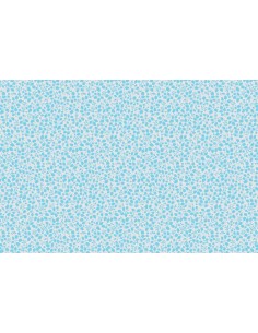 Lecien Memoire a Paris Quilting Cotton, tessuto azzurro ghiaccio con fiori e rametti tono su tono Lecien Corporation - 1