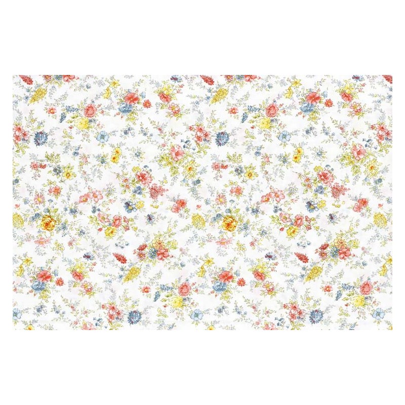 Lecien Memoire a Paris Quilting Cotton, tessuto bianco con fiori Lecien Corporation - 1