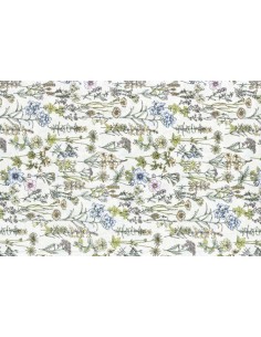 Lecien Memoire a Paris Quilting Cotton, tessuto bianco perla con fiori recisi Lecien Corporation - 1