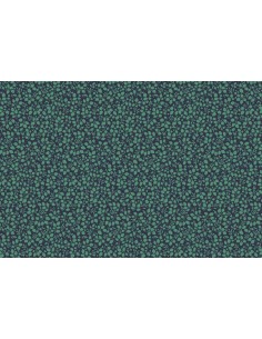 Lecien Memoire a Paris Quilting Cotton, tessuto verde foresta con fiori e rametti tono su tono Lecien Corporation - 1