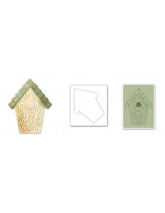 Bigz Die w/Bonus Textured Impressions - Birdhouse 2 by Jen Long-Philipsen Ellison - 1