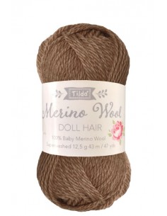Tilda Capelli per Bambole in Baby Lana Merino, Marrone 12,5 g Tilda Fabrics - 1
