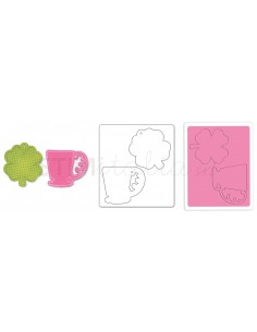 Bigz Die w/Bonus Textured Impressions - Cup & Clover Tags by Jen Long_WWC Ellison - 1