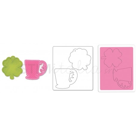 Bigz Die w/Bonus Textured Impressions - Cup & Clover Tags by Jen Long_WWC Ellison - 1