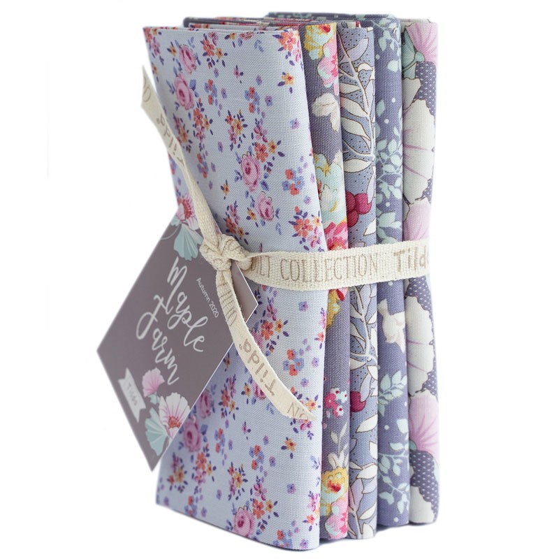 Tilda Maple Farm, 5 Fat Quarter 50 x 55 cm - Mirtillo e Ardesia Tilda Fabrics - 1