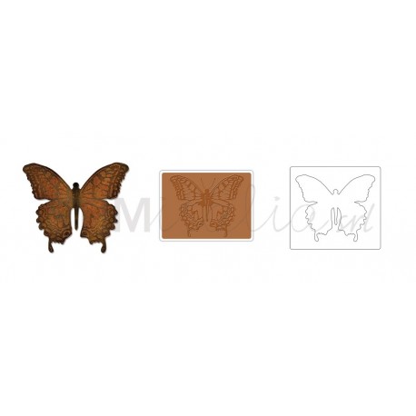 Bigz Die w/Texture Fades - Layered Butterfly by Tim Holtz Ellison - 1
