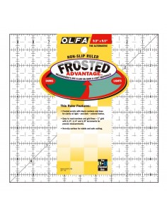 OLFA Righello Patchwork Quadrato 9.5 x 9.5 pollici - Non Slip, Frosted Olfa - 1