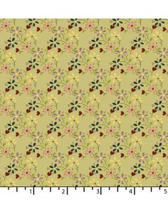 EQP Tomorrow's Heritage - Summer Meadow Sage Green, Tessuto Verde Salvia con Prato Fiorito Ellie's Quiltplace Textiles - 1 2