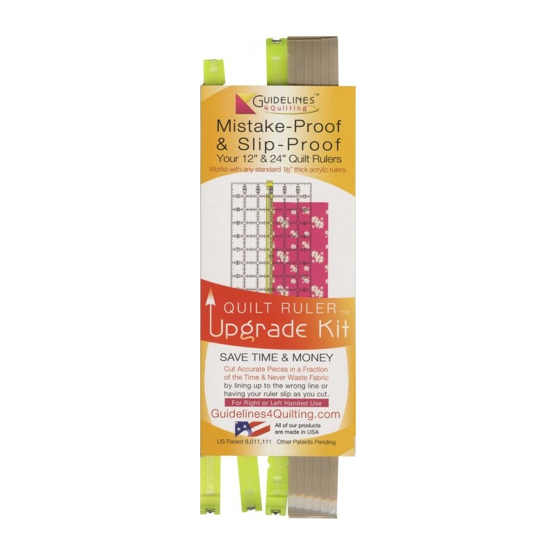 Quilt Ruler Upgrade Kit - Guide per Righelli da 12" e 24" + 6 Strisce Aggrappanti Guideline 4 Quilting - 1