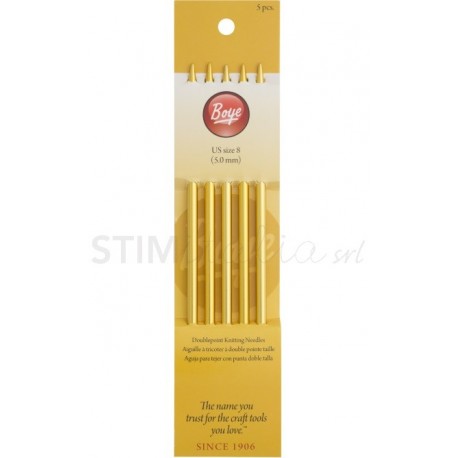 7" DOUBLE POINT ALUM NEEDLE 5PC SZ 8 / 5MM Simplicity - 1