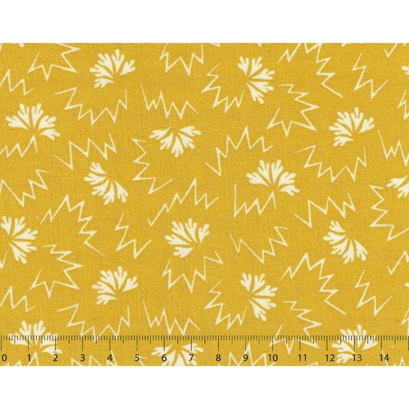 26th Centenary Collection by Yoko Saito, Tessuto Giallo con Disegni Bianchi Sojitz Fashion - 1