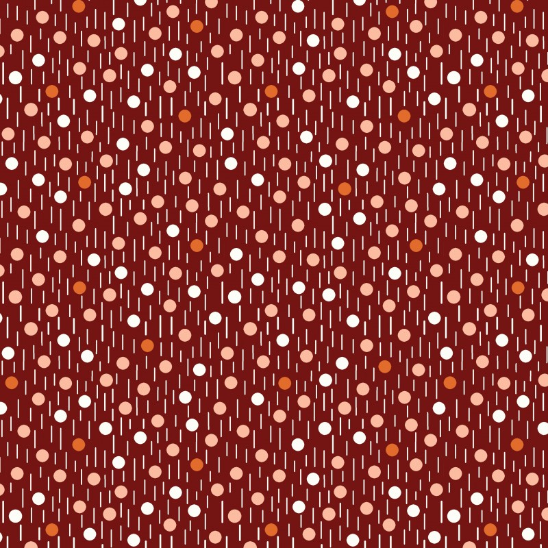 EQP New Vintage April Showers Cranberry Red, Tessuto rosso mirtillo a pois Ellie's Quiltplace Textiles - 1