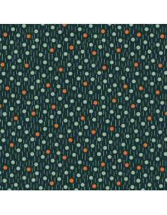 EQP New Vintage April Showers Midnight Blue, Tessuto verde a pois Ellie's Quiltplace Textiles - 1