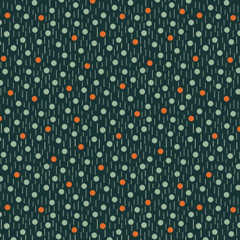 EQP New Vintage April Showers Midnight Blue, Tessuto verde a pois Ellie's Quiltplace Textiles - 1