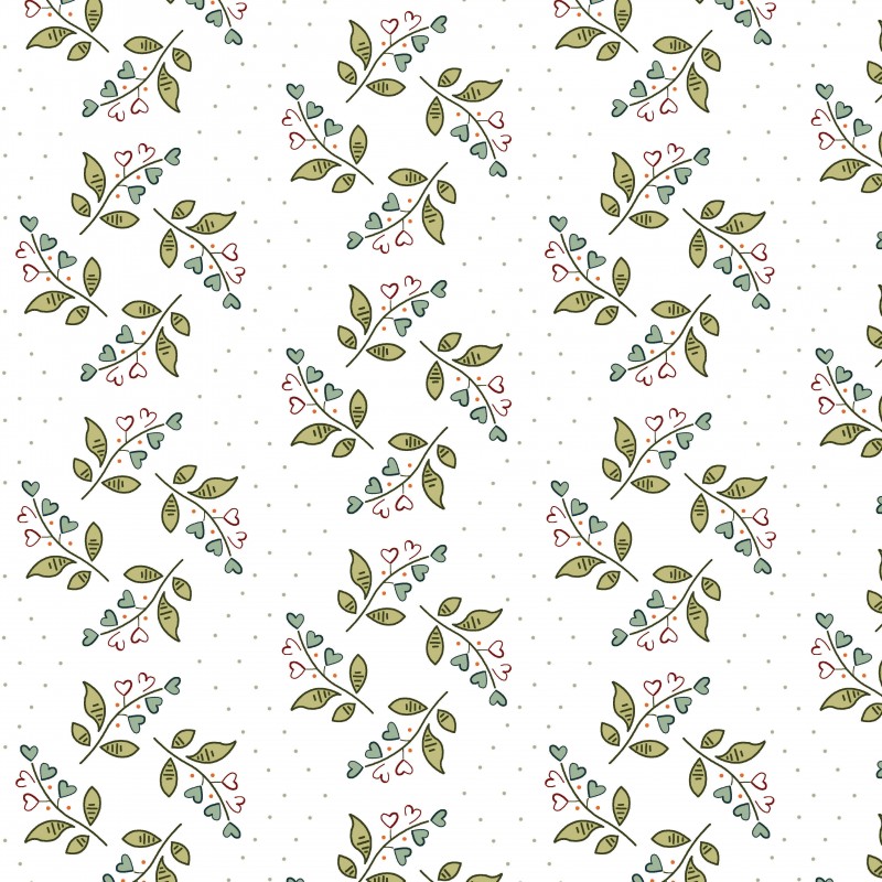 EQP New Vintage Lily of the Valley Cream, Tessuto bianco panna con fiori Ellie's Quiltplace Textiles - 1