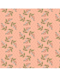 EQP New Vintage Lily of the Valley Frosted Pink, Tessuto rosa pesca a fiori Ellie's Quiltplace Textiles - 1