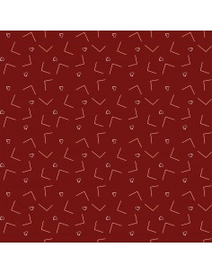 EQP New Vintage Love Letters Cranberry Red, Tessuto rosso mirtillo con cuori Ellie's Quiltplace Textiles - 1