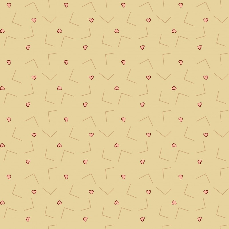 EQP New Vintage Love Letters Sand, Tessuto beige sabbia con cuori Ellie's Quiltplace Textiles - 1