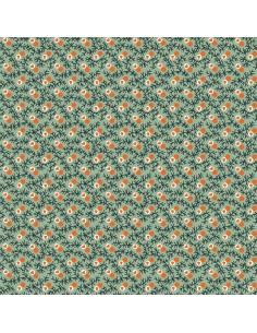 EQP New Vintage Sweetheart Glacier Blue, Tessuto verde menta con rametti e cuori Ellie's Quiltplace Textiles - 1