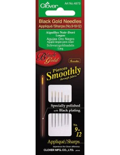 Clover, Aghi Neri Per Applique n° 9/10/12 - 6 pz Clover - 1