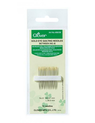 Clover, Aghi Gold Per Quilting n° 8 - 15 pz Clover - 1