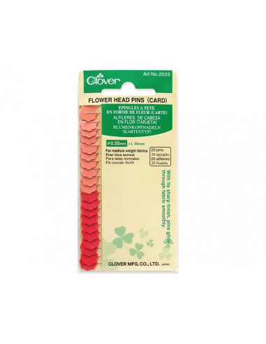Clover, Spilli Testa A Fiore Rosa In Cartina - 20 Pz Clover - 1