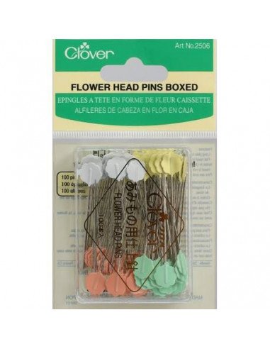 Clover, Spilli Testa A Fiore Rosa In Scatola - 100 Pz Clover - 1
