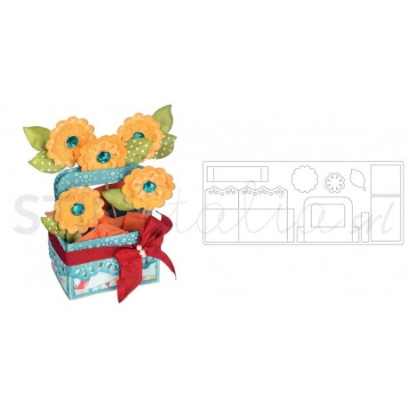 Bigz XL Die - Card in a Box, A2 Flower Basket by Lori Whitlock Ellison - 1