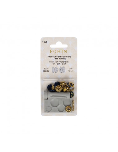 Bohin, Bottoni a Pressione Blu misura 12 mm - 7 pz Bohin - 1