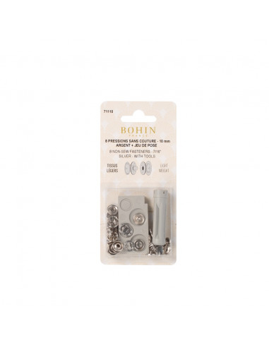 Bohin, Bottoni a Pressione Silver misura 10 mm - 8 pz Bohin - 1