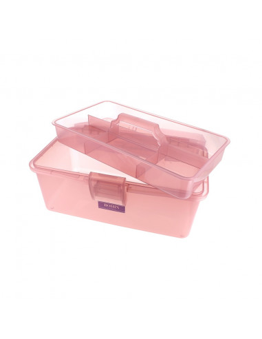 Bohin, Valigetta Organizer Porta Attrezzi per il Cucito con 1 Ripiano, Rosa - cm 26 x 15 x 14 Bohin - 1