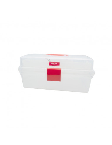 Bohin, Valigetta Organizer Porta Attrezzi per il Cucito con 1 Ripiano, Trasparente - 20 x 10 x 11 cm Bohin - 1