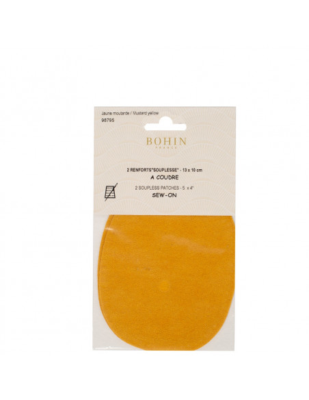 Bohin, Toppe da Gomito Scamosciate 13 x 10 cm, Mostarda Bohin - 2