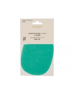 Bohin, Toppe da Gomito Scamosciate 13 x 10 cm, Verde Acqua Bohin - 1 2