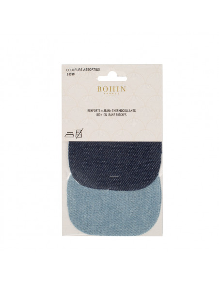 Bohin, Toppe Ovali da Applicare con Ferro da Stiro 9,8 x 8,3 cm, Blu Jeans Bohin - 2