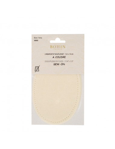 Bohin, Toppe Ovali Scamosciate 9,5x14 cm, Ecru Bohin - 2