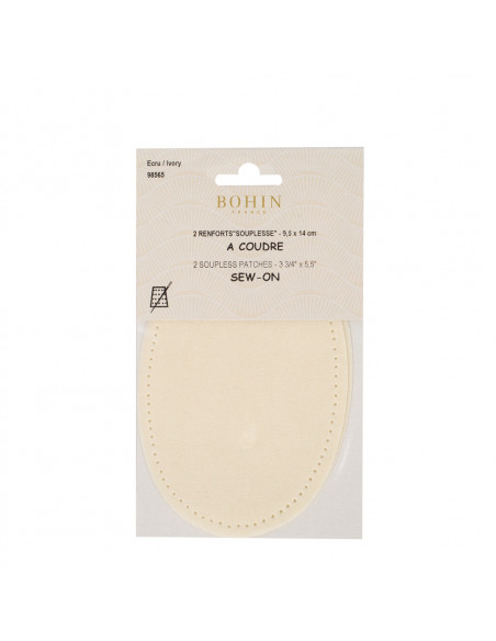 Bohin, Toppe Ovali Scamosciate 9,5x14 cm, Ecru Bohin - 2
