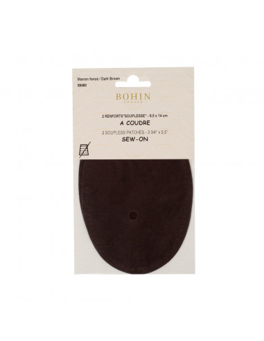 Bohin, Toppe Ovali Scamosciate 9,5x14 cm, Marrone Scuro Bohin - 2