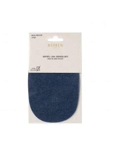 Bohin, Toppe Ovali da Applicare con Ferro da Stiro 10x15 cm cm, Blu Jeans Medio Bohin - 1 2