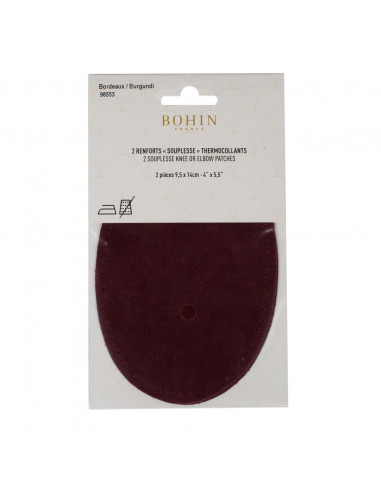 Bohin, Toppe Ovali Scamosciate 9,5x14 cm, Bordeaux Bohin - 2